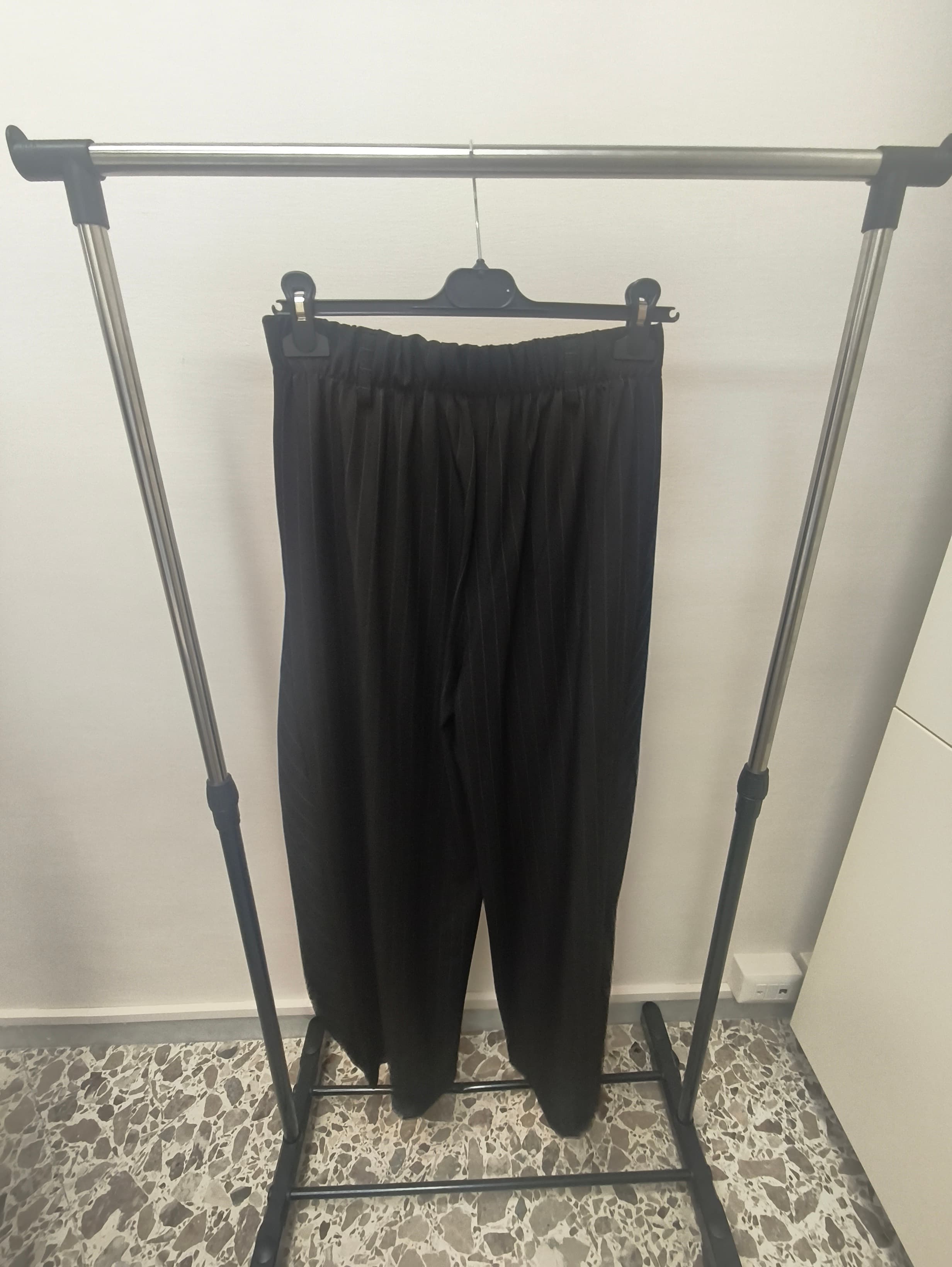 Pantalone con doppia chiusura rigato foto 2